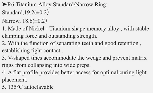 Sectional Dental Matrix Ring – Narrow Size, Autoclavable